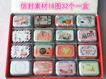 

32pcs/set Route 66 Vintage Mini Metal Tin Box Jewelry Storage Case Retro Gift Boxes