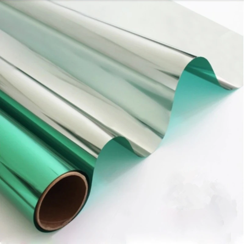 

40x100 cm Green Silver One Way Solar Tint Car Window Glass Film Sun Shade Home Sticker Privacy Adhesive Reflective film