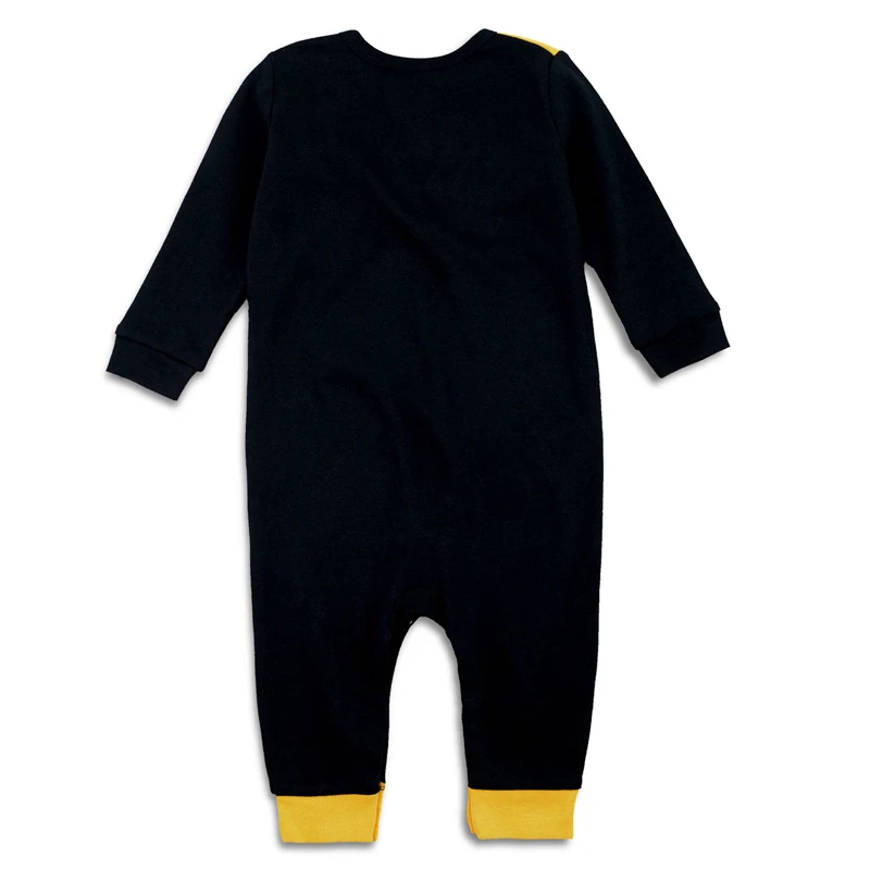 solid baby romper long sleeve black-2