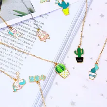 1 шт Kawaii единорог животные кактус металлическая Закладка закладки принадлежности для школьников, студентов канцелярские принадлежности подарок DIY Скрапбукинг Скрепка