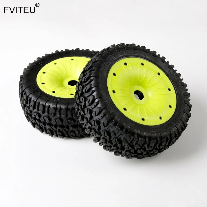 

FVITEU Rubber Off-road wheel tires with sealed rim Set For 1/5 Losi 5ive-T Rovan LT Baja 4WD and SLT TRUCK King Motor X2
