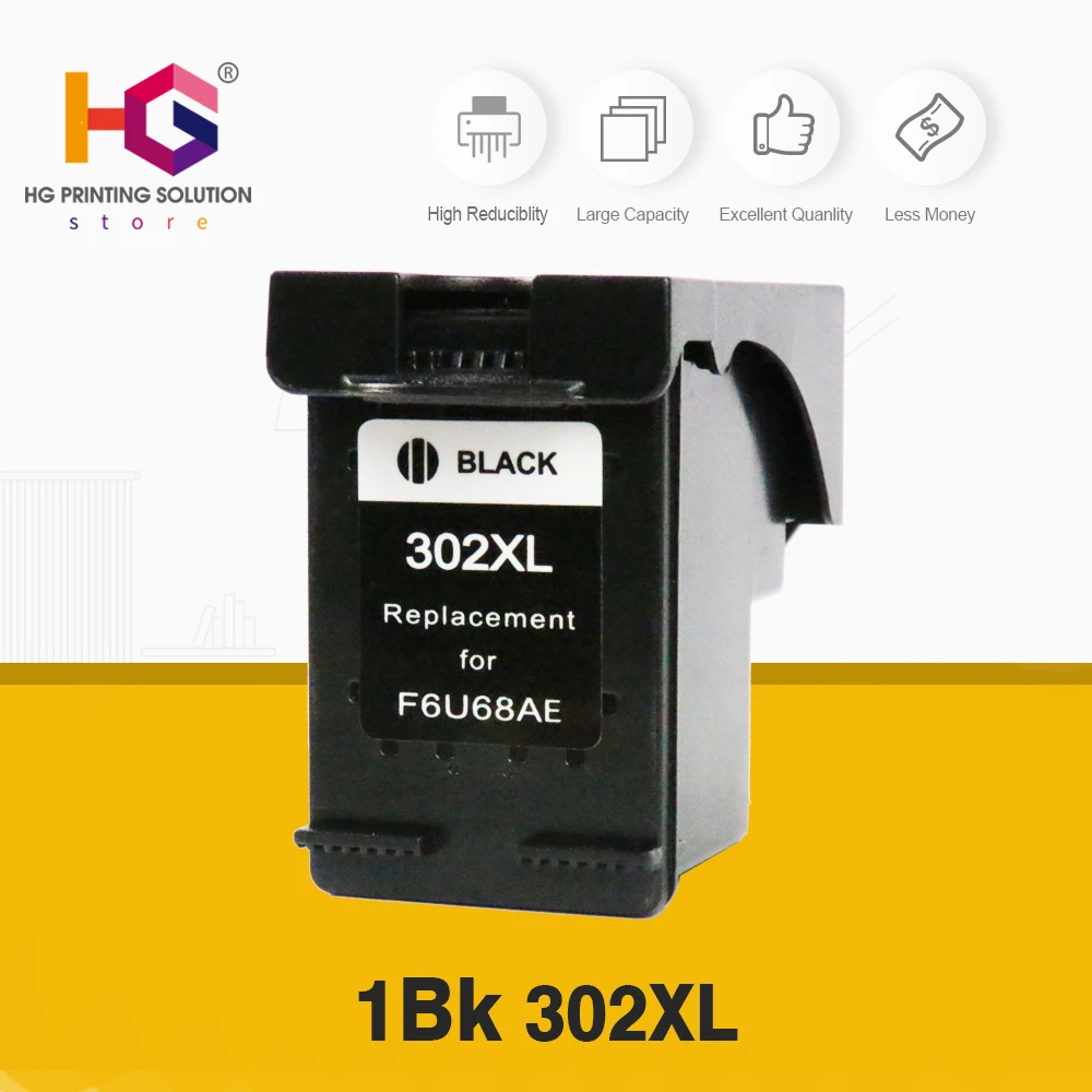 

302 1 black replacement For HP 302 XL hp302 302XL ink cartridge for HP DeskJet 1110 2130 NS45 for HP Officejet 3630