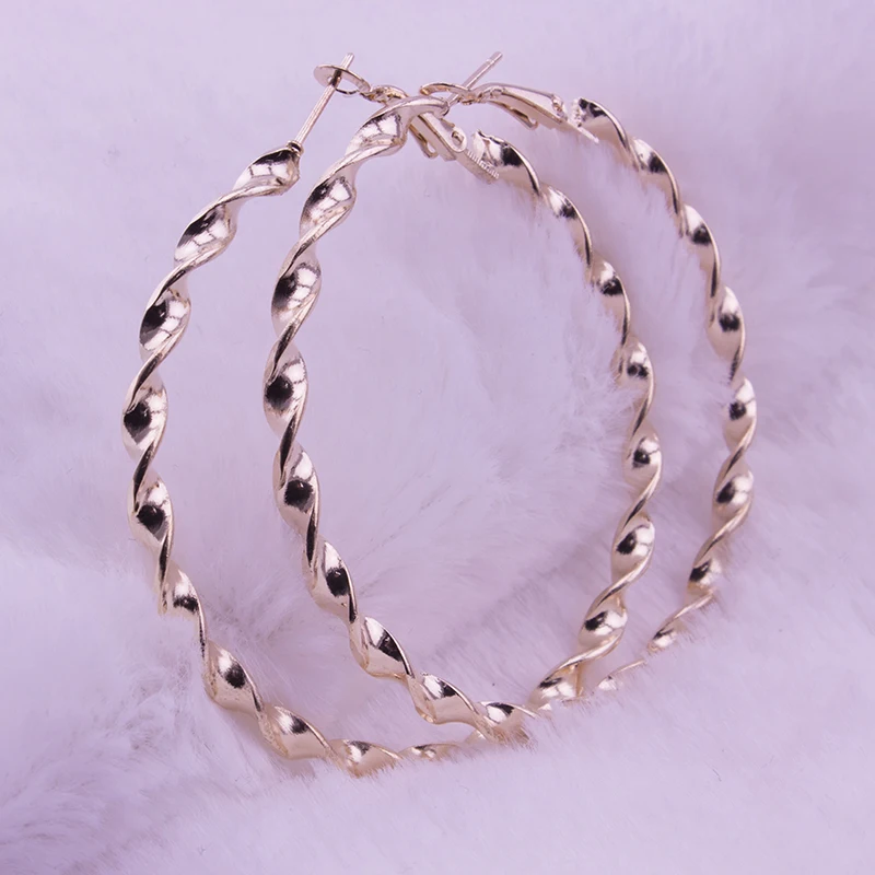 Simple Design Good Quality Large Circle Round 6CM Big Hoop Earring for Women Fashion Jewelry Earring Brincos