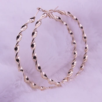 

Simple Design Good Quality Large Circle Round 6CM Big Hoop Earring for Women Fashion Jewelry Earring Brincos
