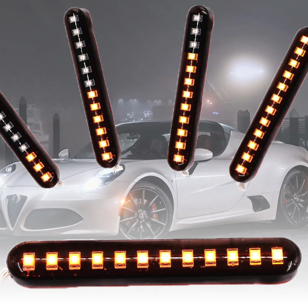 

2 x Sequential Flowing 12 LED Mini Strips Motorcycle Car Led Turn Signal Lights