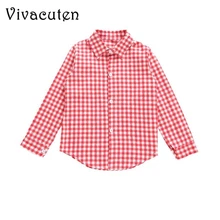 Весенне-осенние клетчатые рубашки для мальчиков, Детские хлопковые блузки, новая одежда для маленьких мальчиков, школьные топы с длинными рукавами и отложным воротником