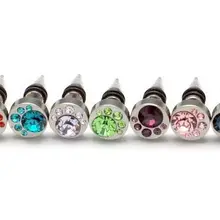 Смешанных 11 цветов серьги с шипами Луна камень драгоценный круглый мужские серьги-гвоздики панк Модные ювелирные изделия