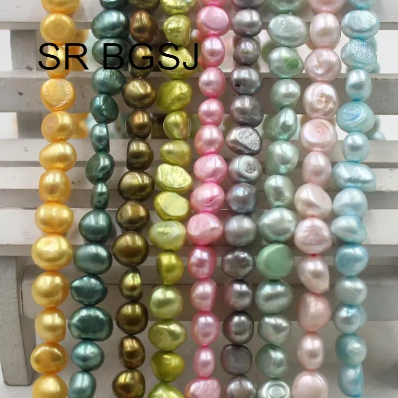 

Free Shipping 7-8mm Clearance Baroque Potato Pearl Natural Pearl Freshwater Jewelry Making Beads 15"
