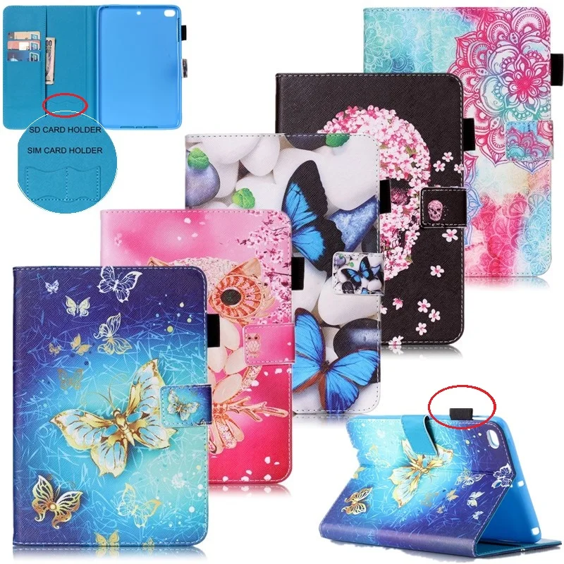 For ipad Air 2 case Painting Cover Silicon Leather Case for apple 6 Book Style Stand with Card Wallet Holder Tablet | Компьютеры и