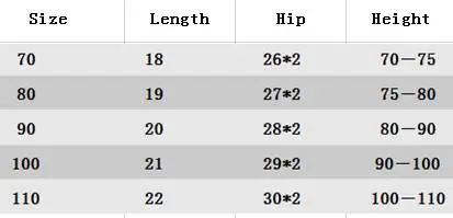 Size chart