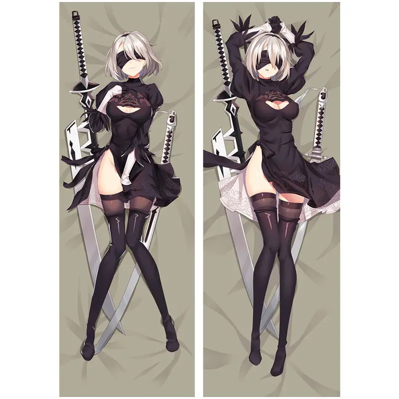 Аниме НИР: автоматы наволочки YoRHa 2B 9S Подушка Чехол пикантные 3D двухсторонняя постельные принадлежности обниматься тела Чехол настроить NR02A - Цвет: Polyester