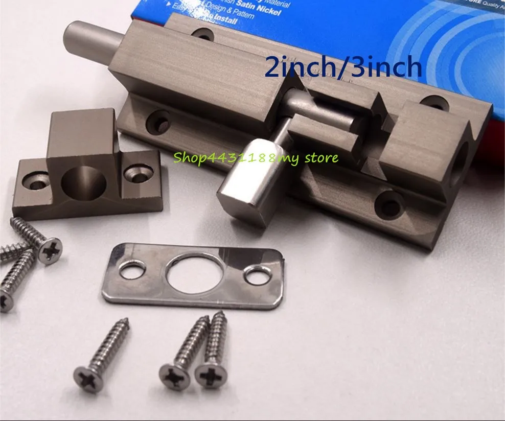 2Inch Aluminum Alloy Professional Lock Picks Sliding Window Door Catch Lock Bolt Latch Barrel Gate Safety Hardware