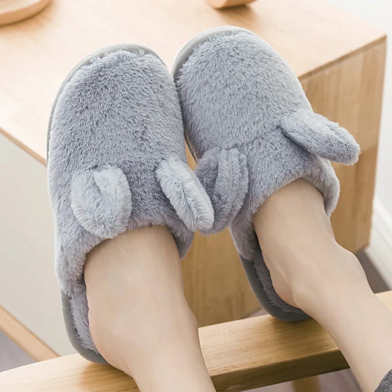 

2018 Fashion Winter Women Slippers Casual Warm Home Indoor Plush Slippers Female Ladies Cotton Faux Fur Women Winter Shoes CJ267