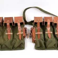 Реплика WW2 немецкий MP44 STG 44 Ammo Mag мешочек Canvans и кожа зеленый