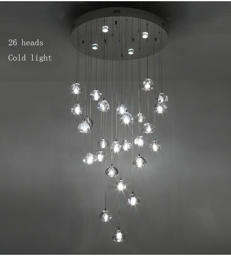 Chuva de Meteoros Lâmpada de Cristal de Luz Pendant Criativo Europeu-estilo Luxo Lâmpadas Led Moderm Vidro Indoor Iluminação Restaurante 13 Cheap Lustres