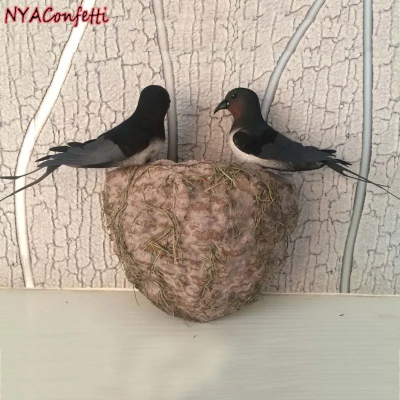 

3PCS/Set,2Sets Artificial Foam Cardboard Birds,Decorative Small Swallow+Bird's Nest,DIY Craft Wedding Decoration,Home Ornaments