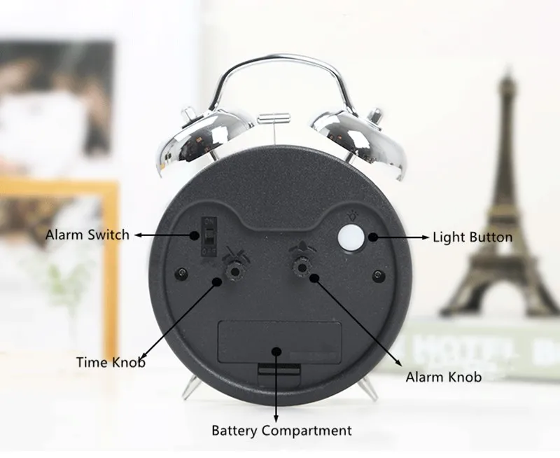 Цифровой будильник креативная мода простой немой круглый металлический портативный прикроватные часы Европейский дом гостиная украшение стола