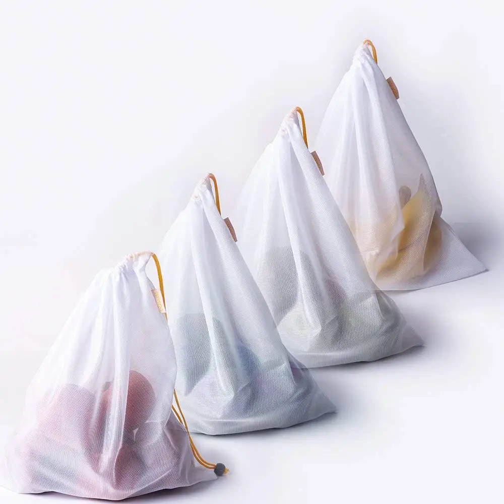 AUAU-многоразовая сумка для производства, моющаяся сетка премиум-класса, большая, средняя и маленькая, двойная прошитая прочность