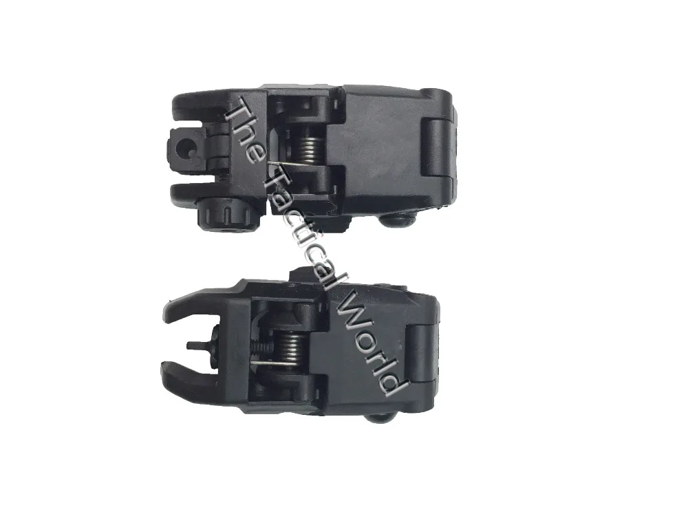 

Hunting Tactical Airsoft Polymer Gen Back up Front and Rear Folding Hunter Sight Mechanical Spotting Scope Mount Set 20mm Rail