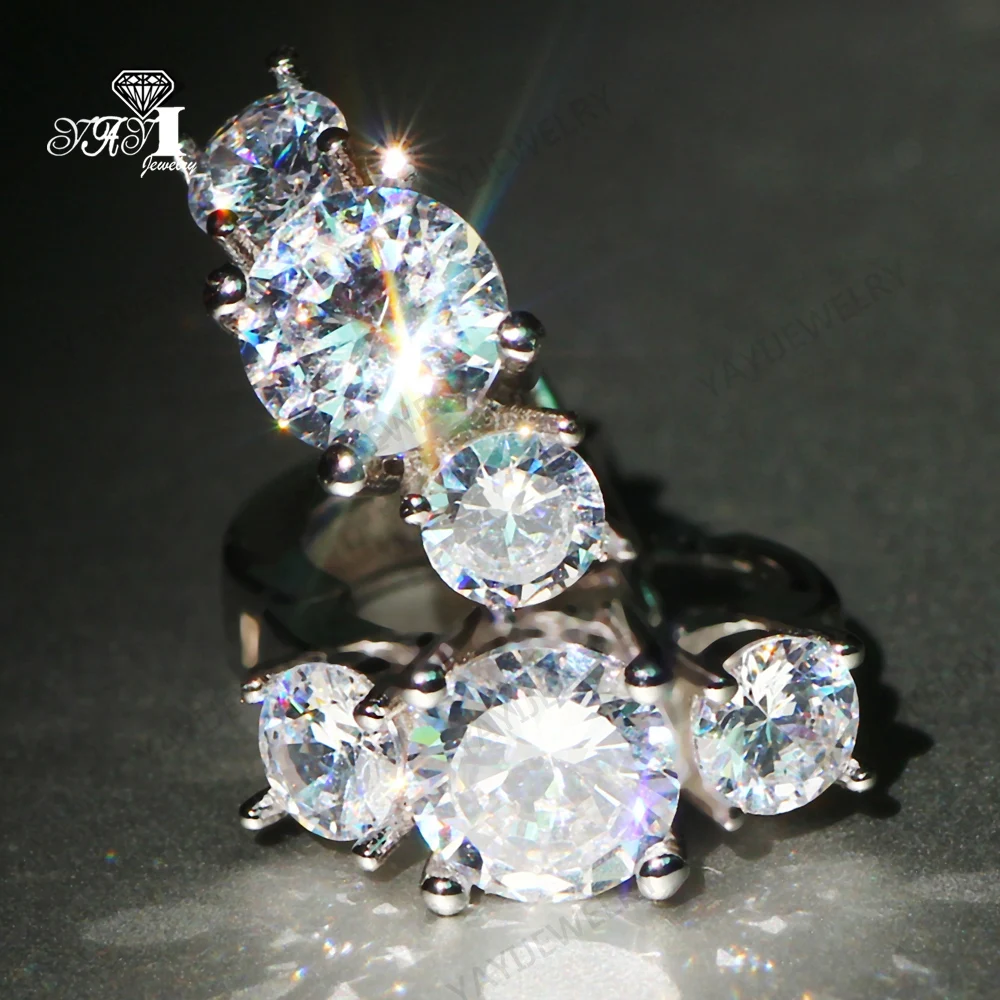 

YaYI Jewelry Fashion Princess Cut 8.2 CT White Zircon Silver Color long Ear Earrings wedding Party tassel Earrings Gifts