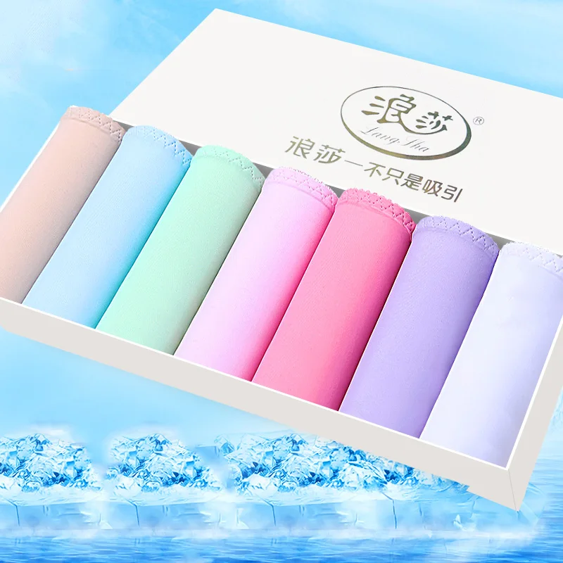 

LANGSHA 7PCS/lot Ultra-thin Panties Women Seamless Sexy Lingerie Ice Silk Underwear Girls Solid Comfort Traceless Summer Briefs