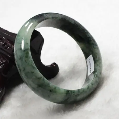 

01731 Certified Grade "A" Natural Green Jadeite Jade Gems Bangle Bracelet