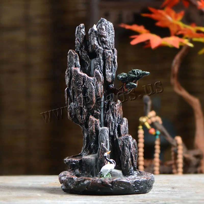 Mountain Shape Smoke Waterfall Backflow Incense Burner Censer Holder Resin Decor Aromatherapy Furnace Aromatic Hoom Decor Gift