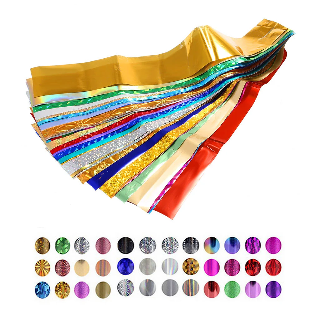 

50PC Mix Color Nail Foil Beauty Foil For Nail Polish Set Nails Wraps Mixing Color Transfer Foil for Nail Design Polish Care DIY