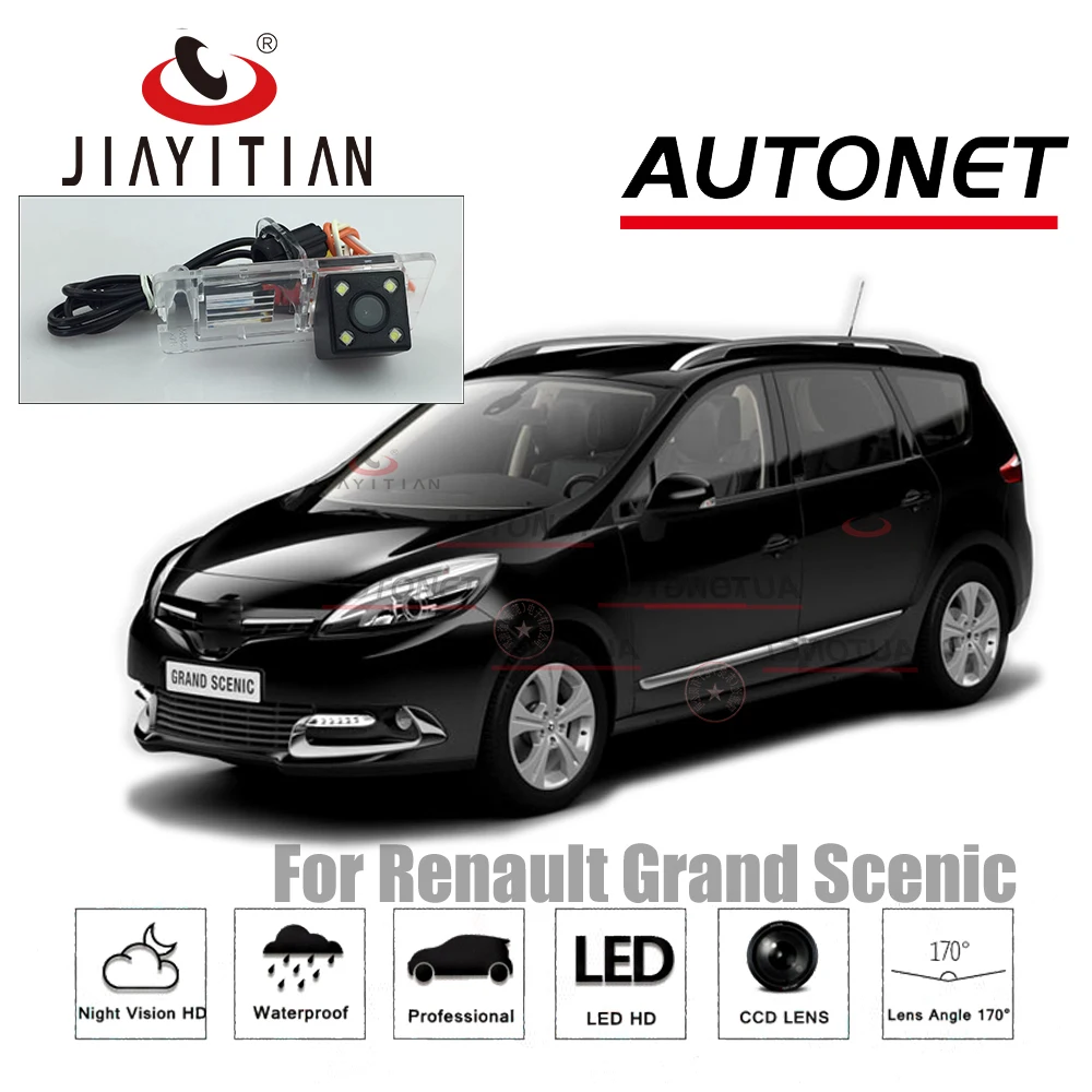 JIAYITIAN Автомобильная камера заднего вида для Renault Grand Scenic 4 2006~ /парковочная резервная камера/4 светодиода/ночное видение/CCD/камера номерного знака