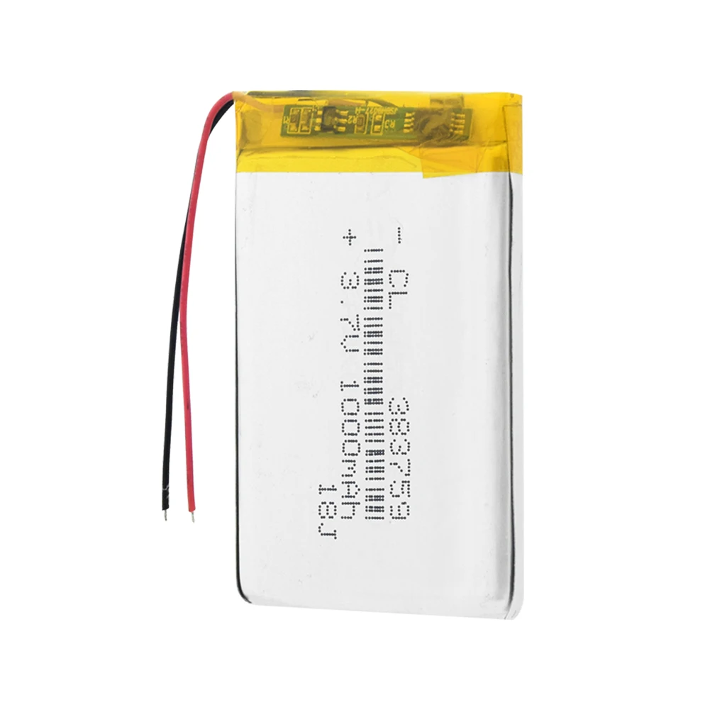 Аккумуляторная батарея 3,7 V 1000mAh Lipo литий-полимерный аккумулятор 383759 батареи для gps MP3 MP4 рекордер вождения