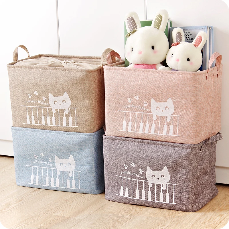 Cotton Storage Baskets Clothing Snacks Sundries Storage Box Rectangle