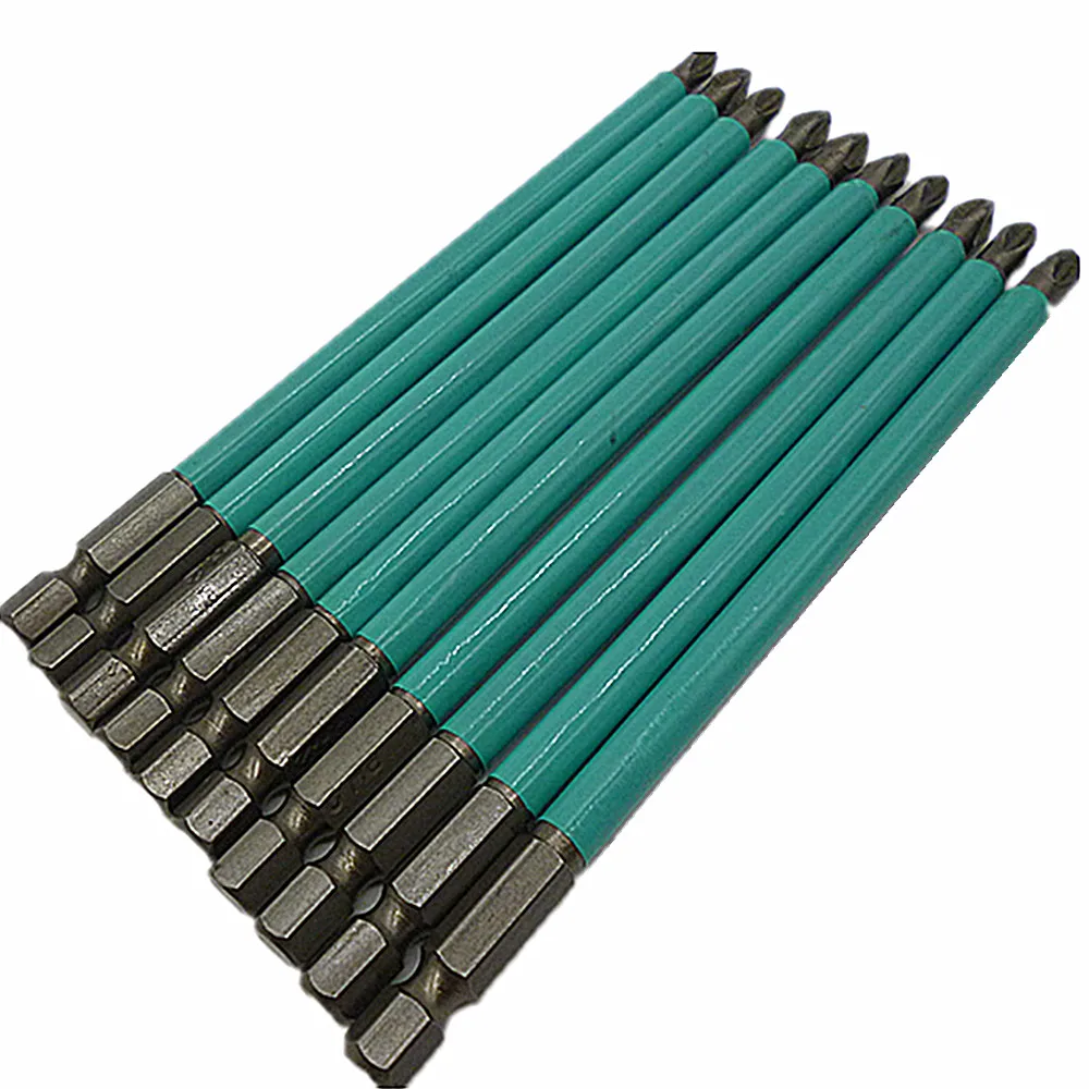

10pcs Magnetic Phillips Head Ph2 125mm Power Insert Bits Impact Drivers Anti Slip Screwdriver Bits Single Side Head Driver Bit