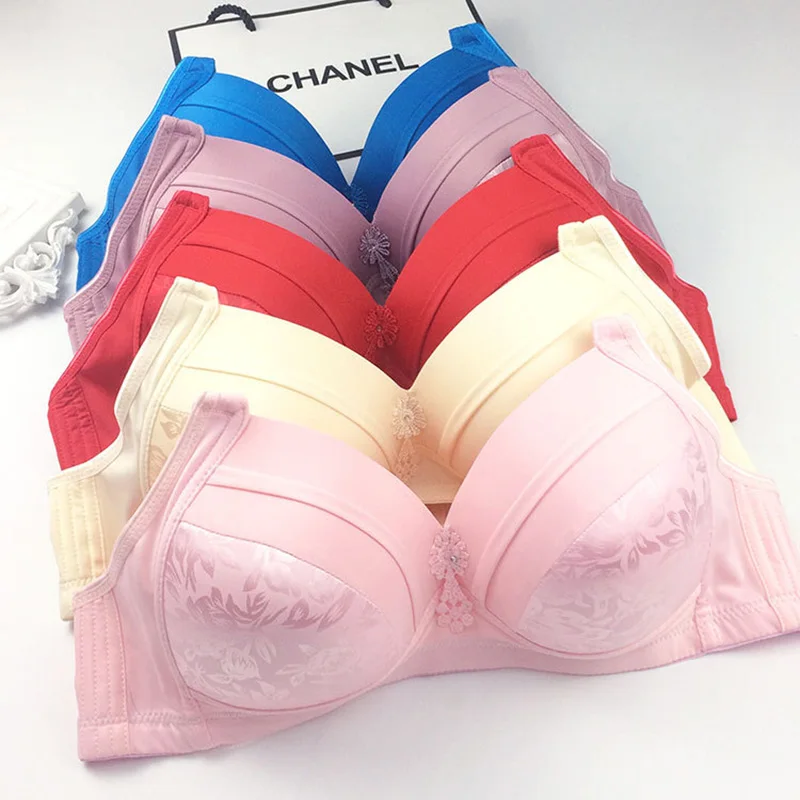 

Comfortable sweat wicking styling thin mold cup embroidery without steel ring gathered bra free shipping