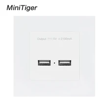 Minitiger настенная панель ПК британская стандартная настенная электрическая розетка двойная с usb-портом и зарядкой порт 5 В 2А Выход