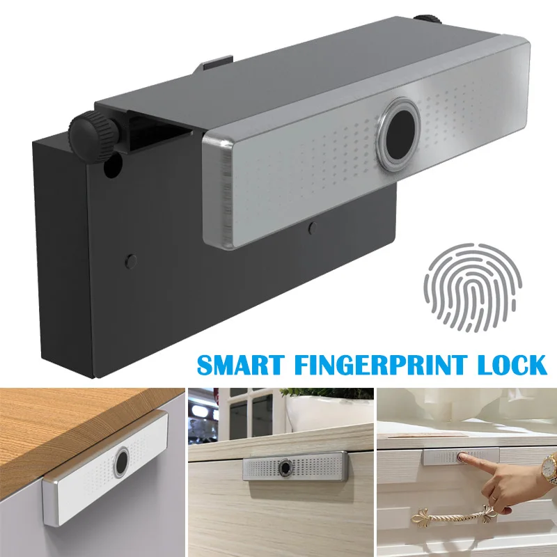 

Mini Fingerprint Drawer Lock Electric Anti Theft Security Smart Cabinet Wardrobe Lock CLH@8