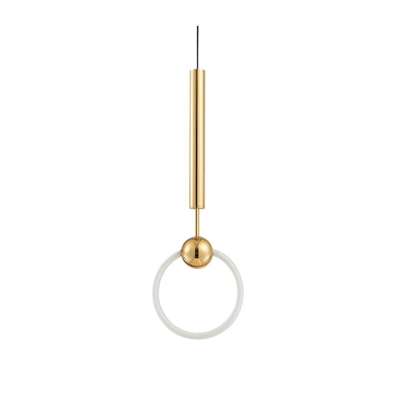 

Simple creative single-head LED chandelier dining room ring lamp postmodern hotel bar Nordic personality decorative lighting