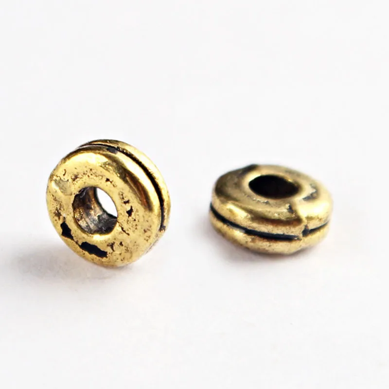 20pcs/lot Wholesale Silver Gold Color Ring Spacers Beads 5 6 mm Round