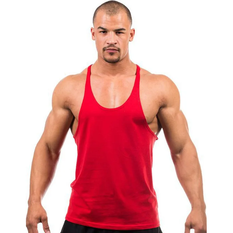 Ebay quick sell basic fitness bodybuilding vest cotton print men's vest ...