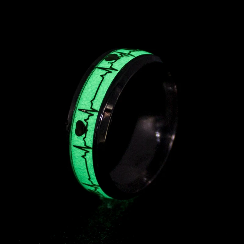 Светящиеся Кольца для мужчин и женщин, светящиеся в темноте кольца из нержавеющей стали с изображением Супермена