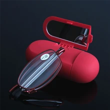 Складной зеркальные очки для чтения женщин с макияж зеркало карман пресбиопии Reader очки при дальнозоркости высокое качество диоптрий 1,0 до 3,5