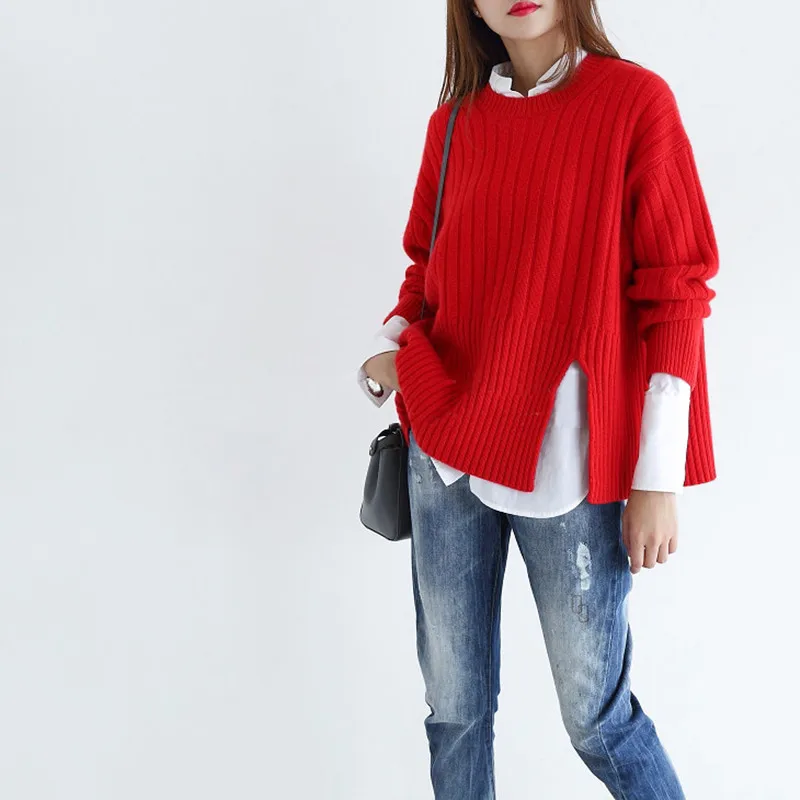 

Autumn new thick Cashmere Sweater long sleeve fashion Sweater soft warm knitted Sweater female Knitted pullovers Free Shipping