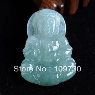 

Jewelry Natural Cargo A light-colored ice the species / ice waxy kinds of green the Guanyin pendants hd 0025