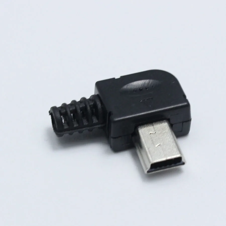 10 комплектов DIY мини-usb 5Pin тип сварки штекер разъем 4 в 1 90 градусов разъем адаптер для OD 4,0 мм провода черный