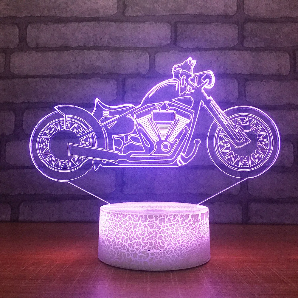 

Motorcycle LED Night Light 7 Color Change Desk Light Action Figures Boys Girls Birthday Toys