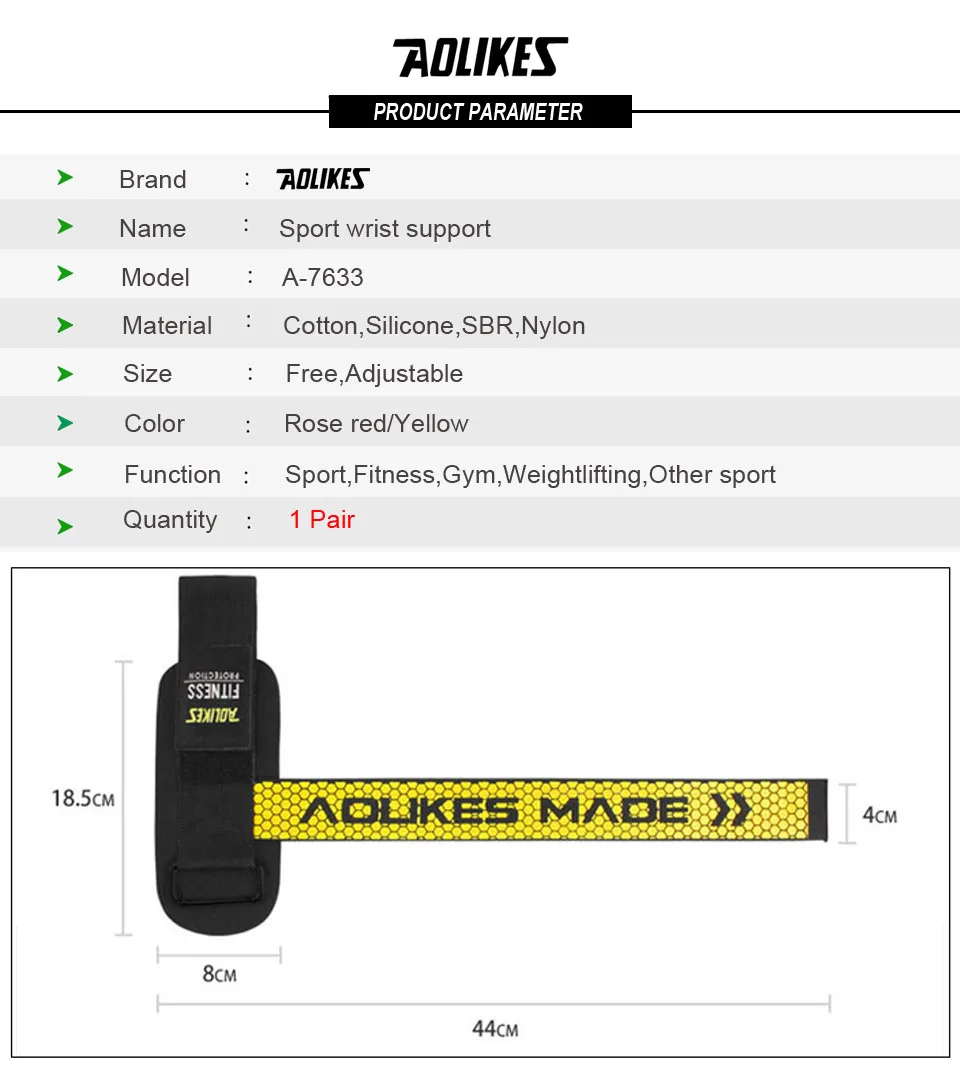 AOLIKES 2 шт./1 пара браслет для занятий тяжелой атлетикой Спорт Кроссфит тренировка фиксатор запястья поддержка запястья ремни обмотка и изоляция для тренажерного зала фитнес