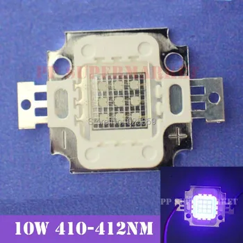 

Free shipping 10W uv led high power LED 410-415nm lamp light purple plant aquarium