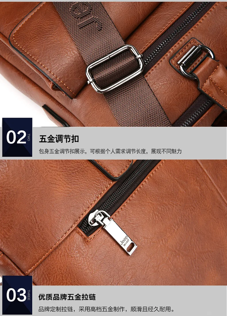 ZYJ Men Business Travel Leather Laptop Briefcase Male Bags Causal Sling Messenger Shoulder Portfolio Briefcase Bag Handbag Bolsa (38)