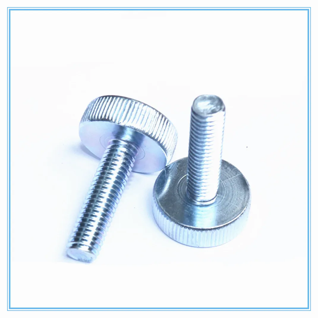 10Pcs M6 Knurling Flat Head Knurled Thumb Screw Hand Tighten Computer