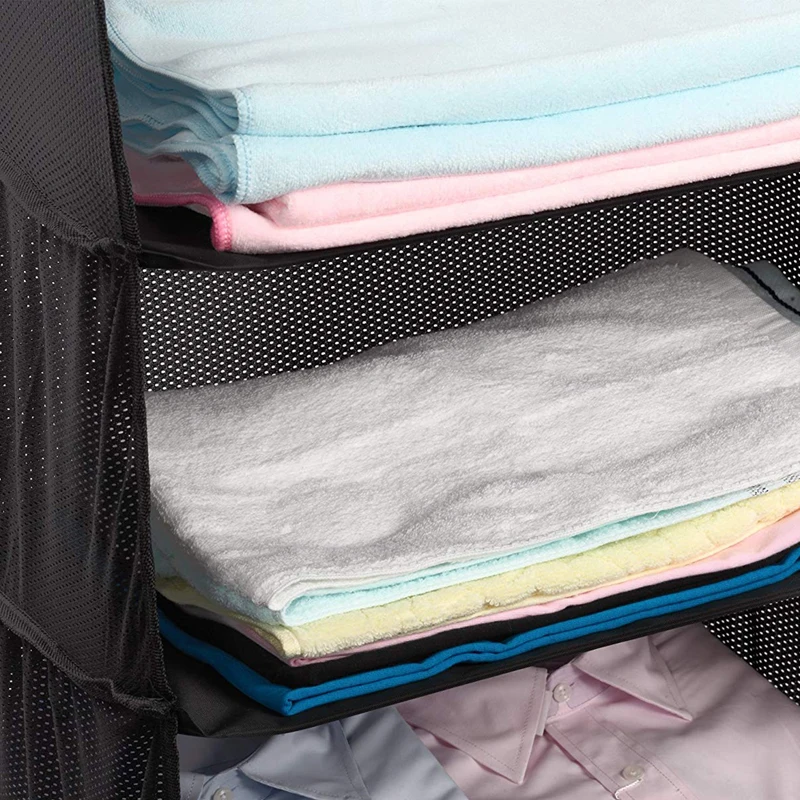 Портативный 3 Слои складной висит одежда держатель Организатор Packable карман для хранения полки, чтобы идти посылка чемодан полки путешествия