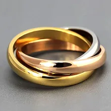 Модные кольца из титана и стали для женщин золото/белый/розовое золото цвет три тона крест-над кольцо ювелирные изделия LR160068